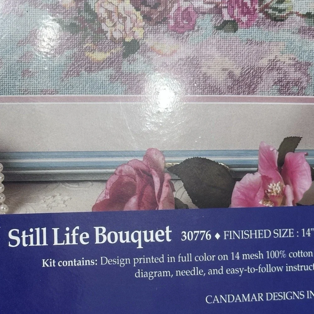 Candamar Designs Still Life Bouquet Floral Needlepoint Kit 14